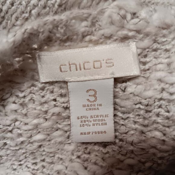 Chicos Over Jacket Short Sweater Cardigan Glitter Edge Professional Knitwear - Picture 3 of 4